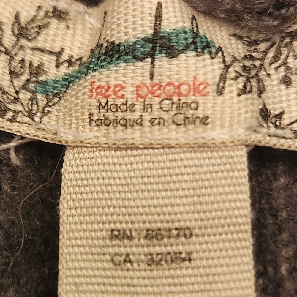 Free People Ribbed Knit Joggers in Charcoal Gray/Olive High Rise Lounge Pants - Picture 3 of 10